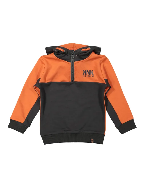 Koko Noko Sweater Hoody Dark Grey/Faded Orange