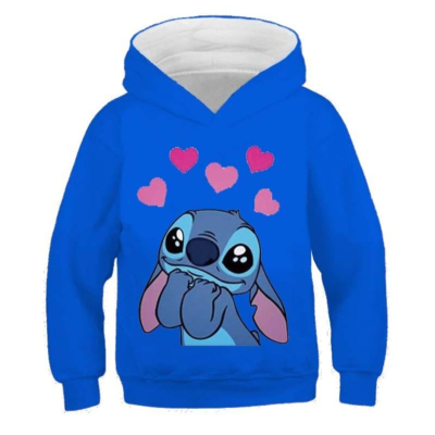 Stitch hoodie - blauw
