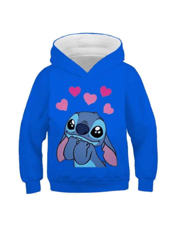Stitch hoodie - blauw