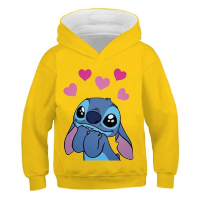Stitch hoodie - geel