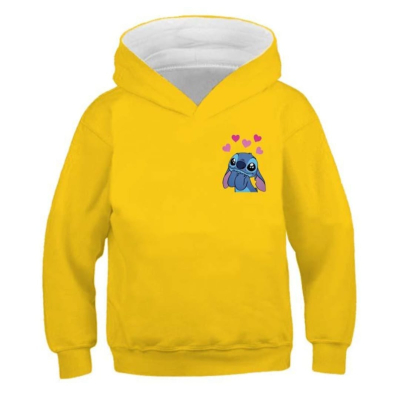 Stitch hoodie - geel met kleine opdruk