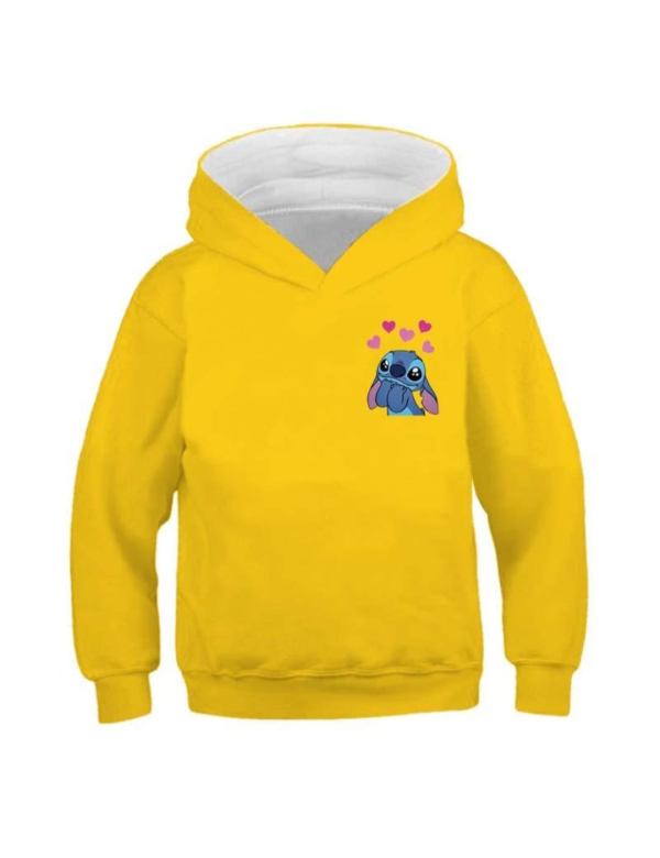 Stitch hoodie - geel met kleine opdruk