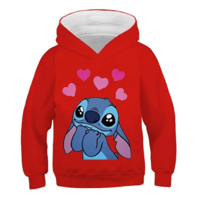 Stitch hoodie - rood