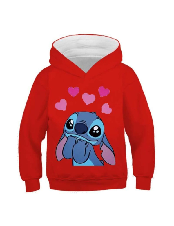 Stitch hoodie - rood