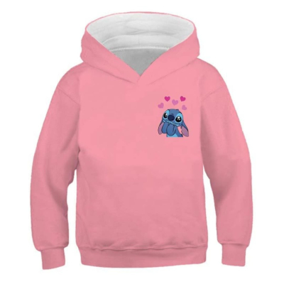Stitch hoodie - roos met kleine opdruk