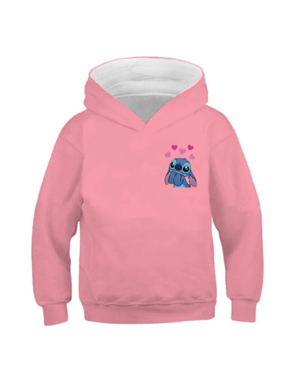 Stitch hoodie - roos met kleine opdruk