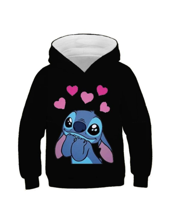 Stitch hoodie - zwart