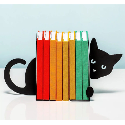 Verstopte kat boekensteun (set van 2)