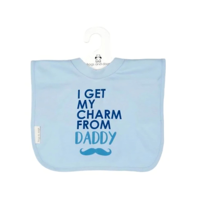 Slabbetje blauw: I get my charm from daddy