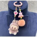 Labubu sleutelhanger 5 cm - bruin