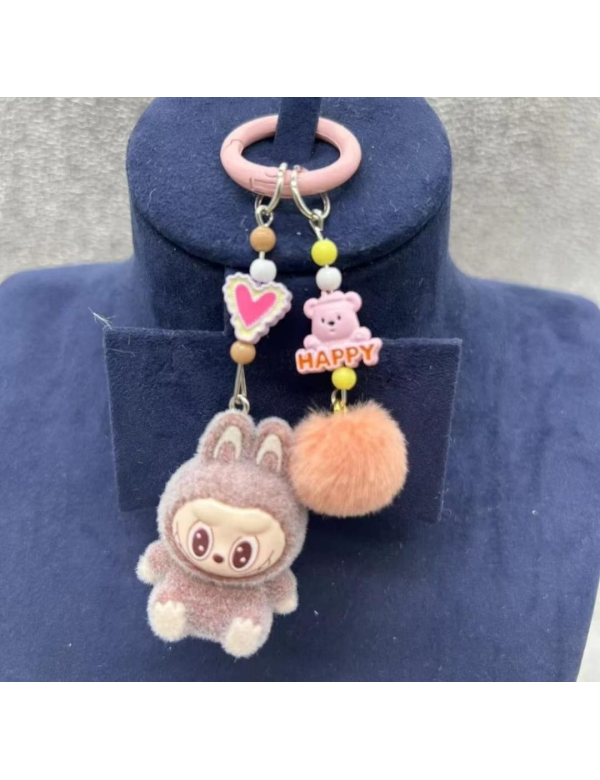 Labubu sleutelhanger 5 cm - bruin