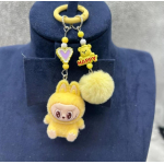 Labubu sleutelhanger 5 cm - geel