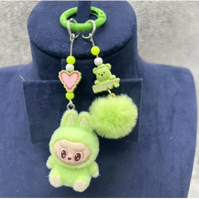 Labubu sleutelhanger 5 cm - groen