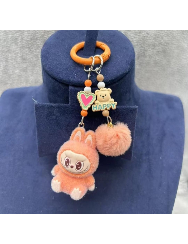 Labubu sleutelhanger 5 cm - oranje