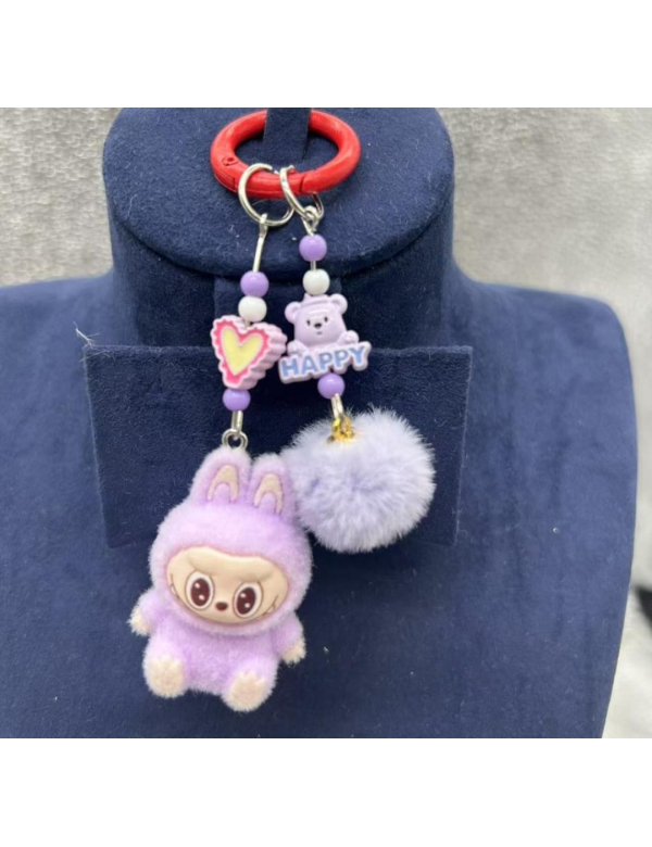 Labubu sleutelhanger 5 cm - paars