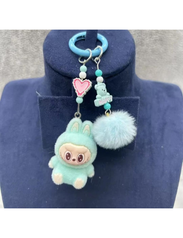 Labubu sleutelhanger 5 cm - turquoise