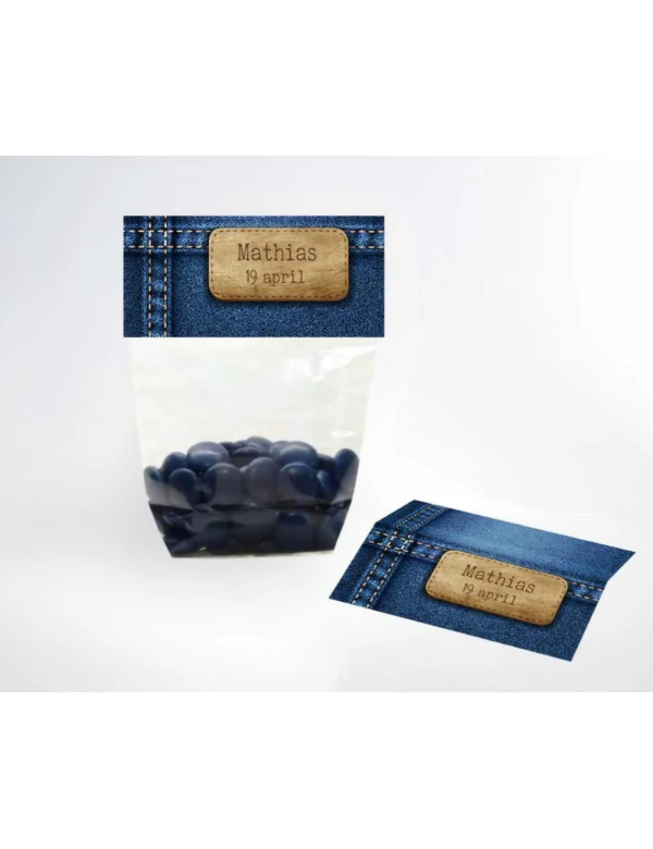 snoepzakje jeans (gevuld met snoep naar keuze) snoepzakje jeans (gevuld met snoep naar keuze)
