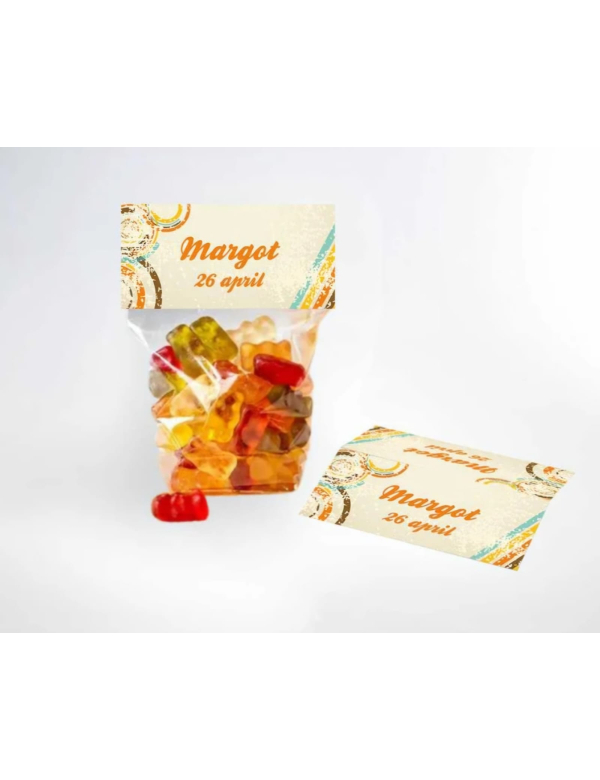 snoepzakje vintage oranje (gevuld met snoep naar keuze) snoepzakje vintage oranje (gevuld met snoep naar keuze)