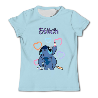 stitch t-shirt - blauw (model 1)