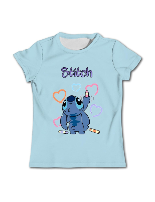 stitch t-shirt - blauw (model 1)