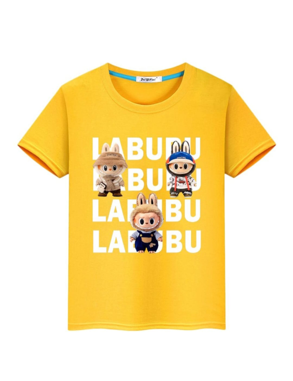 Labubu t-shirt jongen/meisje - geel