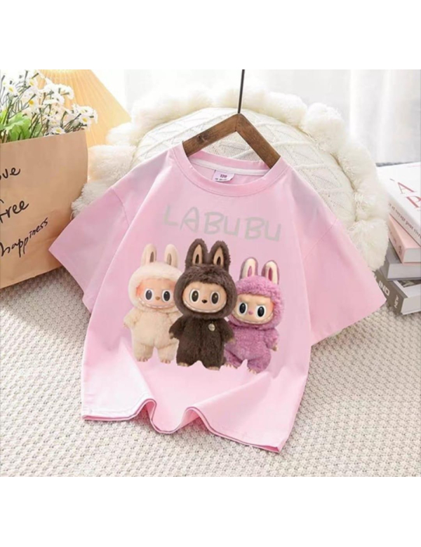 Labubu t-shirt meisje - roos