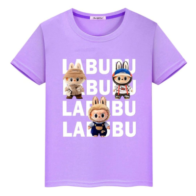 Labubu t-shirt jongen/meisje - paars