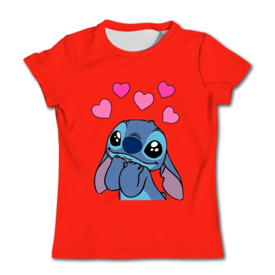 stitch t-shirt - rood 