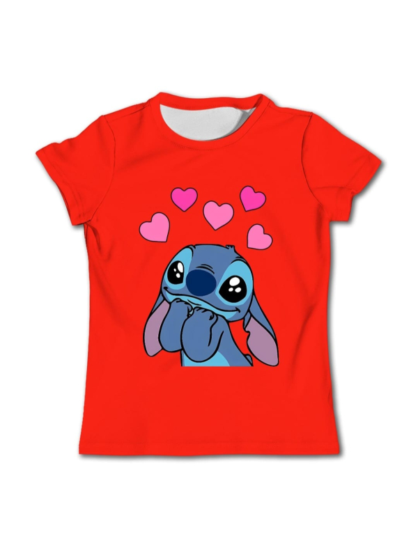 stitch t-shirt - rood 