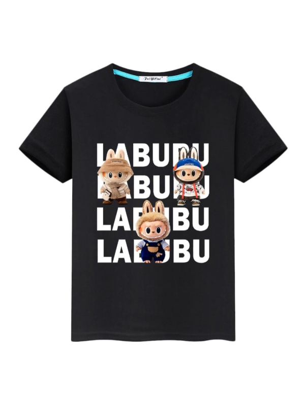 Labubu t-shirt jongen/meisje - zwart
