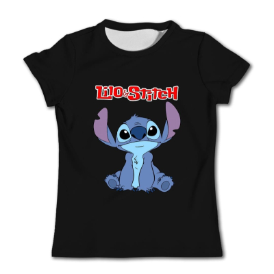 stitch t-shirt - zwart (model 1)