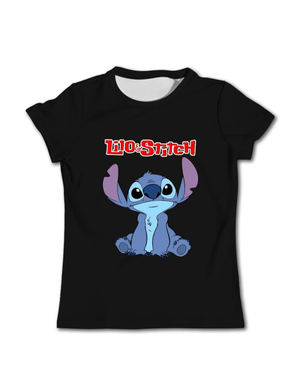 stitch t-shirt - zwart (model 1)