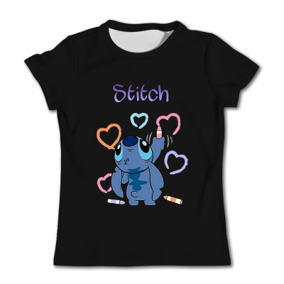 stitch t-shirt - zwart (model 2)