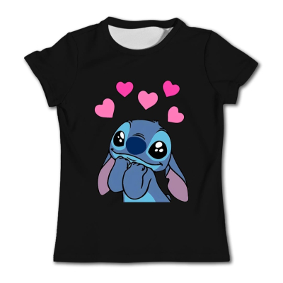 stitch t-shirt - zwart (model 4)