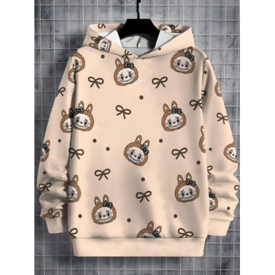 Labubu hoodie beige met kleine labubu's