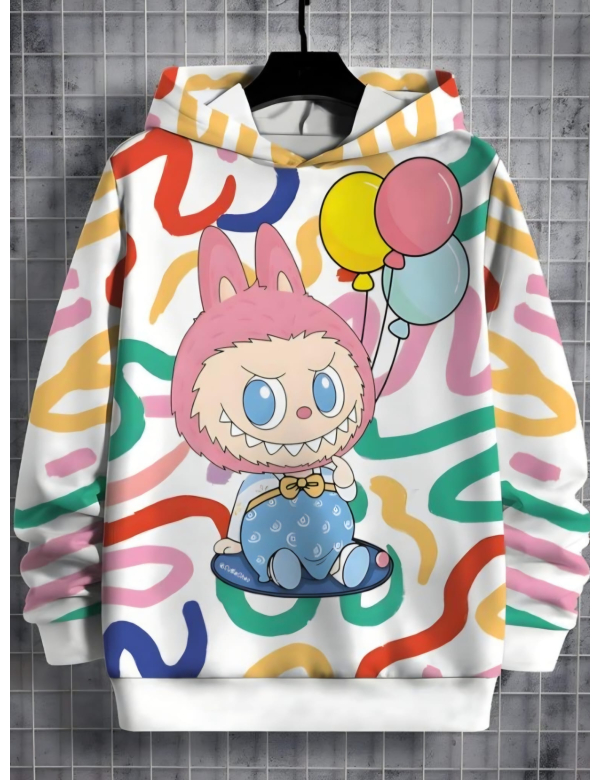 Labubu hoodie gekleurd