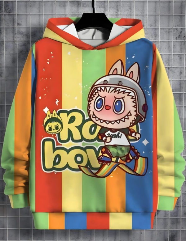 Labubu hoodie gestreept