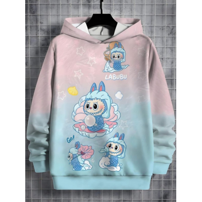 Labubu hoodie roos/ blauw